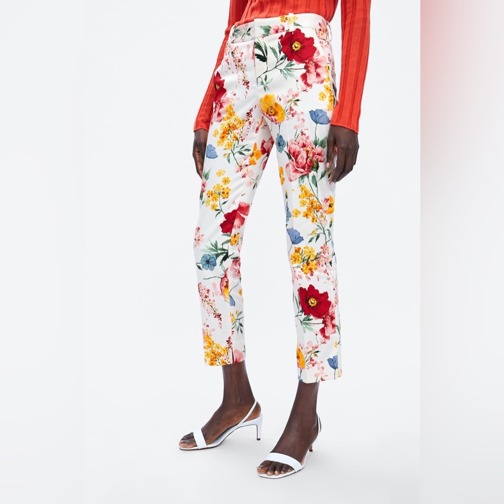 Zara Floral Ankle Pants - Multicolor